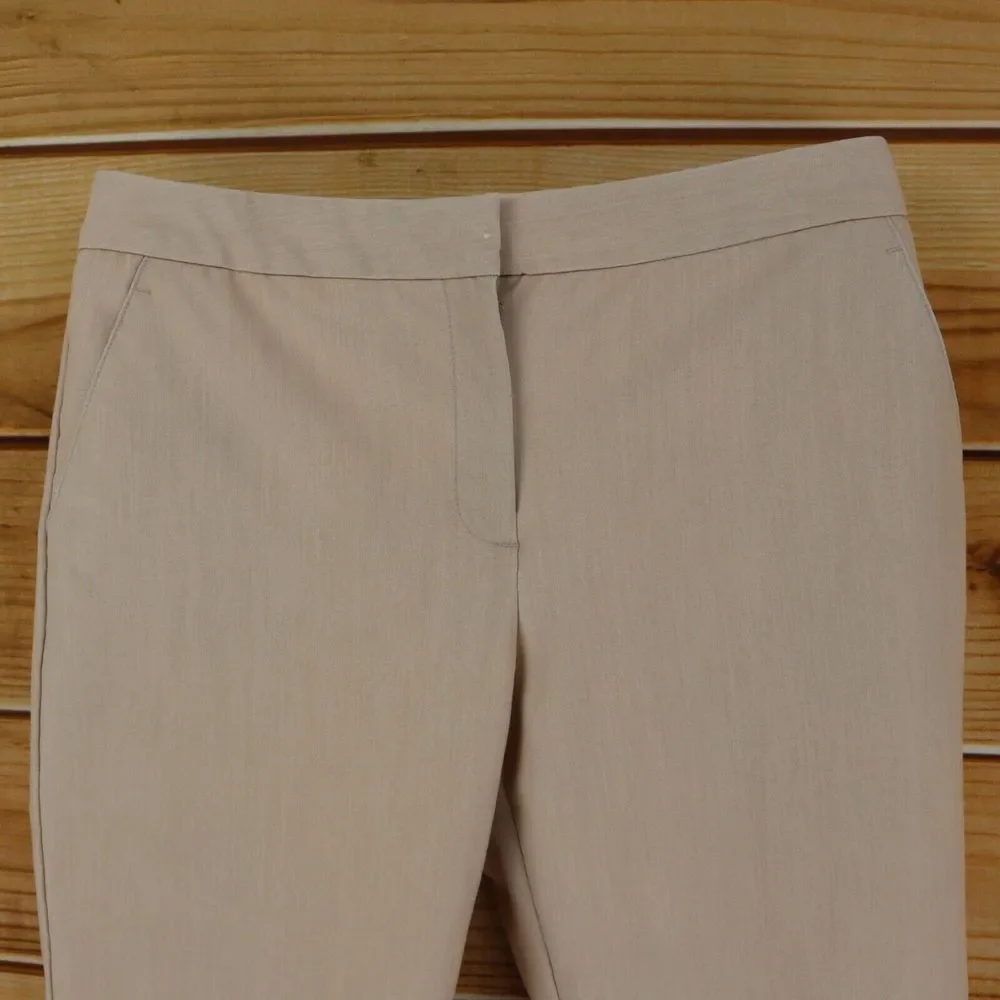 Worthington Capri Pants Womens 12 Beige Flat Front Mid Rise‎ Modern Fit Pockets